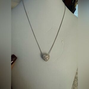 Silver Crystal Heart Necklace